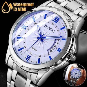 Waterproof Men's Quartz Watch Classic Business Stainless Steel Wristwatch Luxury
